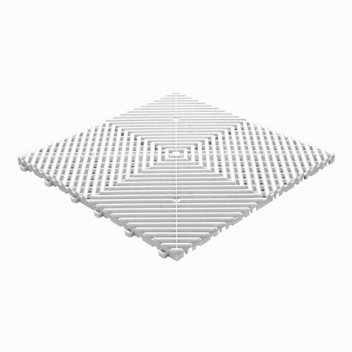 Terrastegel kunststof open structuur ronde ribben wit