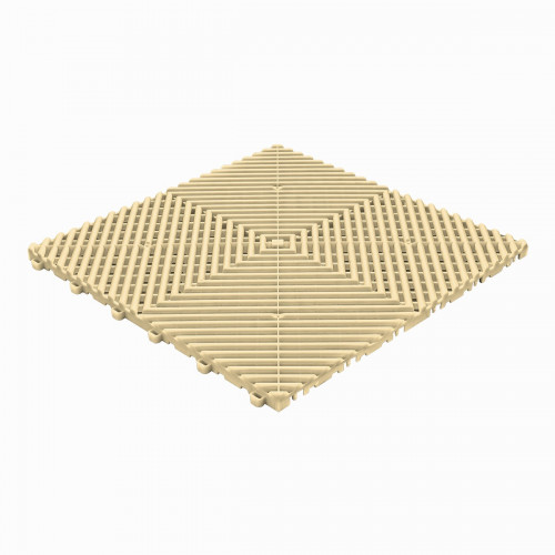 Terrastegel kunststof open structuur ronde ribben beige