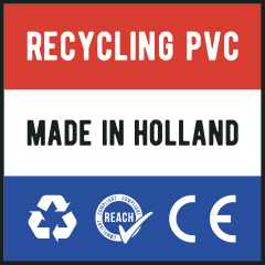 geproduceerd in Nederland uit recycling kunststof volgens de REACH en CE-normeringen. 